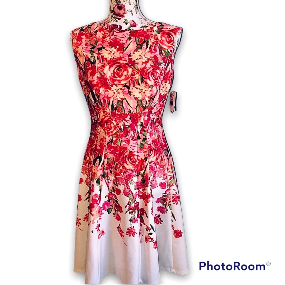 Danny and Nicole Floral Boatneck Dress Sz 8